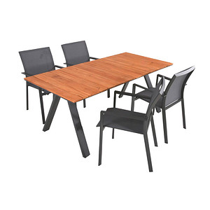 Image Garden Pleasure Sitzgruppe Davina, anthrazit Kunststoff, Metall, 5-teilig