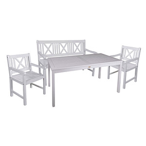 Image Garden Pleasure Sitzgruppe Malmö, weiß Holz, 4-teilig