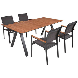 Image Garden Pleasure Sitzgruppe Davina, anthrazit Kunststoff, Metall, 5-teilig