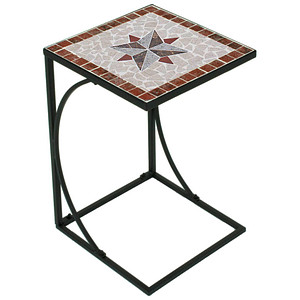 Image Garden Pleasure Gartentisch Amarillo braun, grau, rot, beige quadratisch 35,0 x 35,0 x 53,0 cm