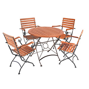 Image Garden Pleasure Sitzgruppe Wien, schwarz Holz, Metall, 5-teilig