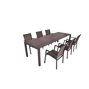 Image Garden Pleasure Sitzgruppe Sophia, grau Kunststoff, Metall, 7-teilig