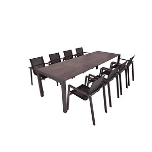 Image Garden Pleasure Sitzgruppe Sophia, pfefferschwarz Kunststoff, Metall, 9-teilig