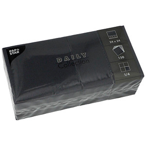 Image PAPSTAR Servietten Daily Collection schwarz 2-lagig 12,0 x 12,0 cm 150 St.