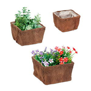 Image relaxdays Pflanzkübel-Set Holz braun