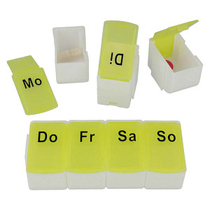 Image FIRST AID ONLY 7-Tage-Tablettenbox, Kunststoff, weiß/grün