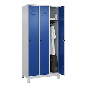 Image CP Spind Classic Plus enzianblau, lichtgrau 080010-30 S10003, 3 Schließfächer 90,0 x 50,0 x 195,0 cm
