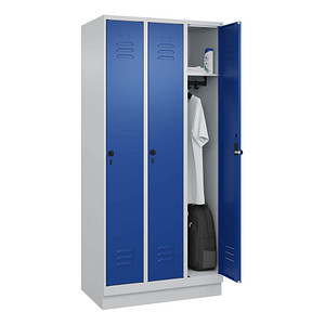 Image CP Spind Classic PLUS enzianblau, lichtgrau 080020-30 S10003, 3 Schließfächer 90,0 x 50,0 x 195,0 cm
