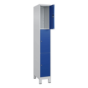 Image CP Schließfachschrank Classic Plus enzianblau, lichtgrau 080010-103 S10003, 3 Schließfächer 30,0 x 50,0 x 195,0 cm