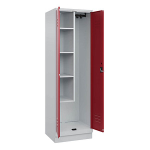 Image CP Putzmittelschrank Classic PLUS 080120-00 S10001 lichtgrau, rubinrot 60,0 x 50,0 x 195,0 cm, aufgebaut