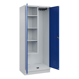 Image CP Putzmittelschrank Classic PLUS 080120-02 S10003 enzianblau, lichtgrau 80,0 x 50,0 x 195,0 cm, aufgebaut