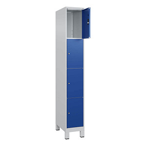 Image CP Schließfachschrank Classic Plus enzianblau, lichtgrau 080010-104 S10003, 4 Schließfächer 30,0 x 50,0 x 195,0 cm
