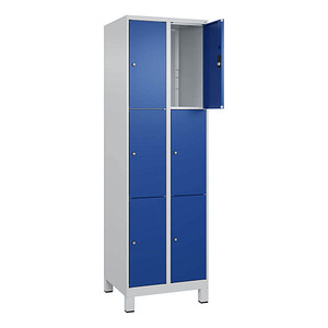 Image CP Schließfachschrank Classic Plus enzianblau, lichtgrau 080010-203 S10003, 6 Schließfächer 60,0 x 50,0 x 195,0 cm