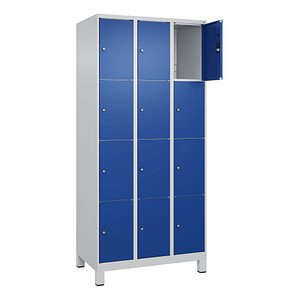 Image CP Schließfachschrank Classic Plus enzianblau, lichtgrau 080010-304 S10003, 12 Schließfächer 90,0 x 50,0 x 195,0 cm