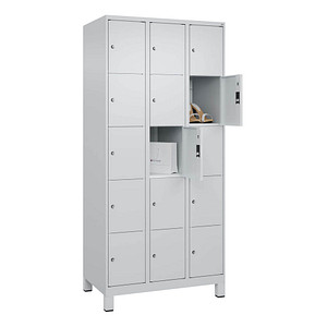 Image CP Schließfachschrank Classic Plus lichtgrau 080010-305 S10009, 15 Schließfächer 90,0 x 50,0 x 195,0 cm