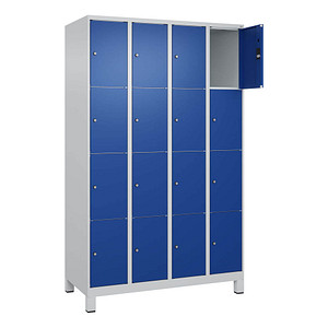 Image CP Schließfachschrank Classic Plus enzianblau, lichtgrau 080010-404 S10003, 16 Schließfächer 120,0 x 50,0 x 195,0 cm