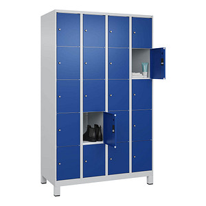 Image CP Schließfachschrank Classic Plus enzianblau, lichtgrau 080010-405 S10003, 20 Schließfächer 120,0 x 50,0 x 195,0 cm