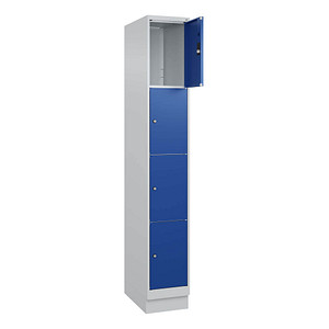 Image CP Schließfachschrank Classic PLUS enzianblau, lichtgrau 080020-104 S10003, 4 Schließfächer 30,0 x 50,0 x 185,0 cm