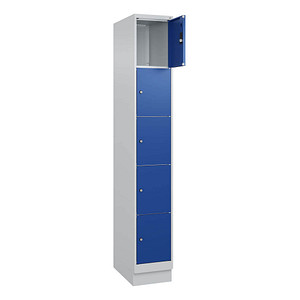 Image CP Schließfachschrank Classic PLUS enzianblau, lichtgrau 080020-105 S10003, 5 Schließfächer 30,0 x 50,0 x 195,0 cm