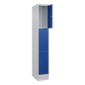 Image CP Schließfachschrank Classic PLUS enzianblau, lichtgrau 080020-103 S10003, 3 Schließfächer 30,0 x 50,0 x 195,0 cm