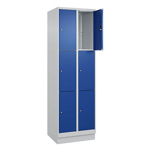 Image CP Schließfachschrank Classic PLUS enzianblau, lichtgrau 080020-203 S10003, 6 Schließfächer 60,0 x 50,0 x 195,0 cm