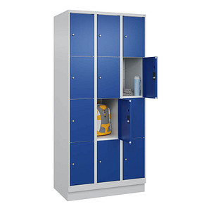 Image CP Schließfachschrank Classic PLUS enzianblau, lichtgrau 080020-304 S10003, 4 Schließfächer 90,0 x 50,0 x 185,0 cm