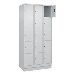 Image CP Schließfachschrank Classic PLUS lichtgrau 080020-305 S10009, 15 Schließfächer 90,0 x 50,0 x 195,0 cm