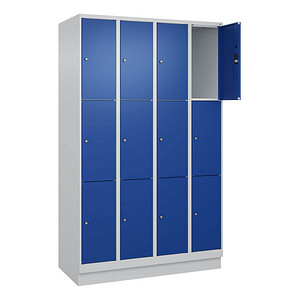 Image CP Schließfachschrank Classic PLUS enzianblau, lichtgrau 080020-403 S10003, 12 Schließfächer 120,0 x 50,0 x 195,0 cm