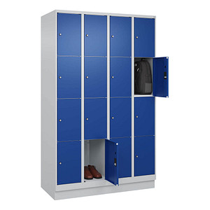 Image CP Schließfachschrank Classic PLUS enzianblau, lichtgrau 080020-404 S10003, 16 Schließfächer 120,0 x 50,0 x 185,0 cm