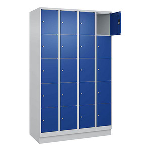 Image CP Schließfachschrank Classic PLUS enzianblau, lichtgrau 080020-405 S10009, 20 Schließfächer 120,0 x 50,0 x 195,0 cm