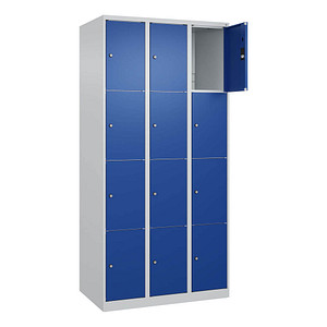 Image CP Schließfachschrank Classic Plus enzianblau, lichtgrau 080000-304 S10003, 12 Schließfächer 90,0 x 50,0 x 185,0 cm