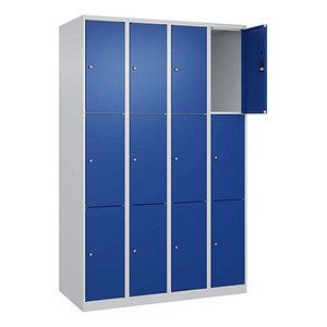 Image CP Schließfachschrank Classic Plus enzianblau, lichtgrau 080000-403 S10003, 12 Schließfächer 120,0 x 50,0 x 185,0 cm