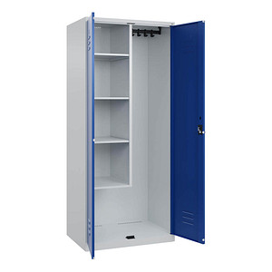 Image CP Putzmittelschrank Classic PLUS 080100-02 S10003 enzianblau, lichtgrau 80,0 x 50,0 x 185,0 cm, aufgebaut