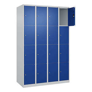 Image CP Schließfachschrank Classic Plus enzianblau, lichtgrau 080000-404 S10003, 16 Schließfächer 120,0 x 50,0 x 185,0 cm
