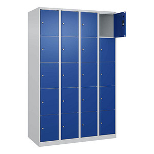 Image CP Schließfachschrank Classic Plus enzianblau, lichtgrau 080000-405 S10003, 20 Schließfächer 120,0 x 50,0 x 185,0 cm