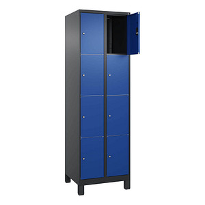 Image CP Schließfachschrank Classic Plus enzianblau, schwarzgrau 080010-204 S10042, 8 Schließfächer 60,0 x 50,0 x 195,0 cm