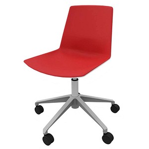 Image Quadrifoglio Besucherstuhl Clue OCLUEA01 BA B01/018 rot, weiß Stoff
