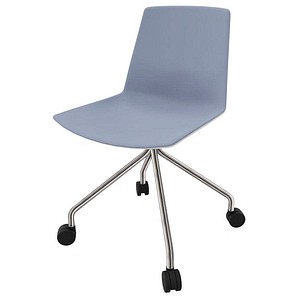 Image Quadrifoglio Besucherstuhl Clue blau, weiß Stoff