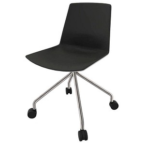 Image Quadrifoglio Besucherstuhl Clue schwarz, grau Kunstleder