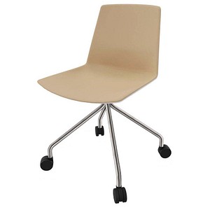 Image Quadrifoglio Besucherstuhl Clue beige, weiß Kunstleder