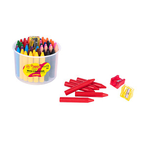 Image JOVI Wax Crayons Jumbo Wachsmalstifte farbsortiert, 60 St.