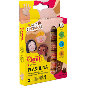 Image JOVI Knete PLASTILINA farbsortiert, 6 Farben je 15,0 g