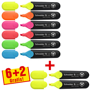 Image Schneider Job Textmarker farbsortiert, 6 St.
