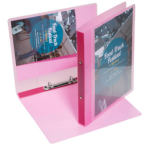 Image EICHNER Präsentationsringbuch 2-Ringe rot-transparent 2,5 cm DIN A4