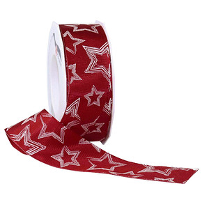 Image PRÄSENT Geschenkband Anchorage seidenmatt rot/weiß 40,0 mm x 20,0 m