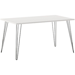 Image MÖBELPARTNER Fynn Schreibtisch weiß rechteckig, 4-Fuß-Gestell schwarz 120,0 x 80,0 cm