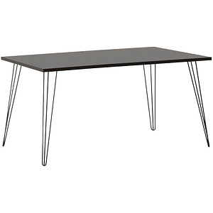 Image MÖBELPARTNER Fynn Schreibtisch basaltgrau rechteckig, 4-Fuß-Gestell schwarz 160,0 x 80,0 cm