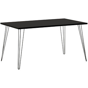 Image MÖBELPARTNER Fynn Schreibtisch schwarz rechteckig, 4-Fuß-Gestell schwarz 140,0 x 80,0 cm