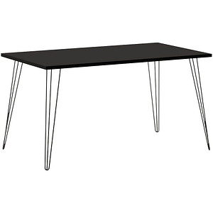 Image MÖBELPARTNER Fynn Schreibtisch schwarz rechteckig, 4-Fuß-Gestell schwarz 120,0 x 80,0 cm