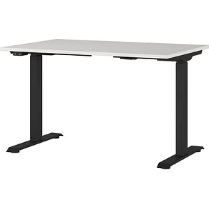 Image GERMANIA JET höhenverstellbarer Schreibtisch lichtgrau rechteckig, T-Fuß-Gestell schwarz 120,0 x 80,0 cm